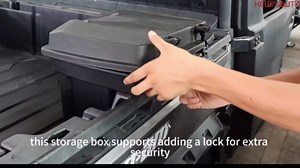 Removable Cargo Storage Box for Can Am Defender HD5 HD7 HD8 HD9 HD10 Max/Commander Accessories, Double Layer Rear Cargo Box Bed Trunk Storage Bin
