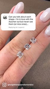 11 reactions | Asscher cut diamonds ❤️ eye and brain candy in one post! #jewelryaddict #diamonds #asschercut #reels #reelsinstagram #explorepage #explorreel #explore #foryou #foryoupage #boostreels #boost #boosted | George Thompson Diamond Co. | Facebook