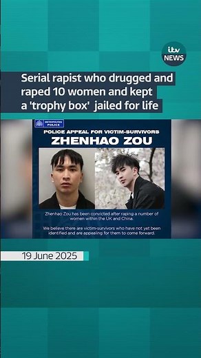 Serial rapist who drugged and raped 10 women and kept a 'trophy box' jailed for life #itvnews #news