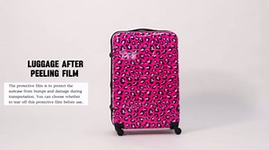 Merax Leopard Print Luggage Set 3 Piece Expandable Hardshell Lightweight 20" 24" 28" with Spinner Wheels and TSA Lock(Hot Pink Leopard)