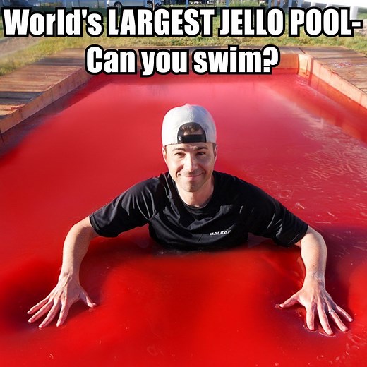 The *OFFICIAL* Jell-O Pool Video. Since I was a little kid I always wondered what it would be like to swim in a pool of Jello. | Mark Rober