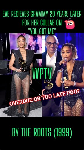 Rapper Eve receives a Grammy, 20 years later #grammynominated #theroots #grammywinner #eve
