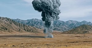 Massive Realistic Smoke Plume Explosion in Desert