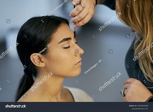 Close-up Make-up Artist Touching Models Face Stock Photo 1954433488 | Shutterstock
