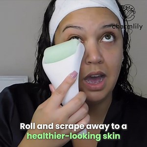 Ice Roller for Face & Eye by Charmlily, Puffiness, Migraine, Pain Relief - Cold Facial Massager Treatment to Reduce Puffy Face & Tighten Pores, Under Eye Wrinkles (White)