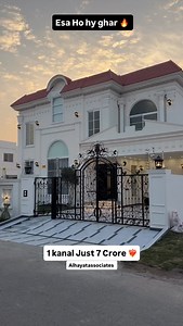 2.3K views · 139 reactions | Just 7 Crore Most Beautiful 1 kanal spanish white house five bedrooms with attached washrooms double Heighted lobby soon complete video location city housing furture details +923000955915 whstapp #viral #fyp #reels | Al-Hayat Associates & Builders | Facebook