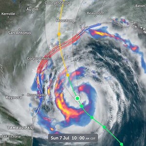 53K views · 353 reactions | Latest satellite + radar view of Tropical Storm #Beryl as it approaches the Texas coast. The National Hurricane Center still expects it to become a hurricane before landfall. | Zoom Earth | Facebook
