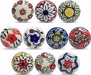 12 Pieces Ceramic Knobs Ceramic Cabinet Knobs Drawer Pull Pulls, Knobs for Cabinets and Drawers, Drawer Knobs for Home & Office, Cololful Kitchen Cabinet Knobs Hashcart®