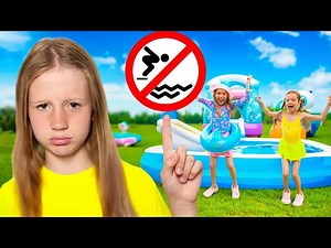 Nastya's dad teaches the kids the rules of staying safe at the pool. - Videos For Kids