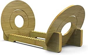 Vinyl Record Storage, Wooden Vinyl Record Holder CD Display Stand Rack with Bamboo Ends for Vinyl Record and Album Storage (Wood)