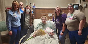 Sick nursing student gets pinning ceremony in hospital bed