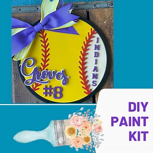 Softball Team Door Hanger Kit: Personalized DIY Sign - Etsy