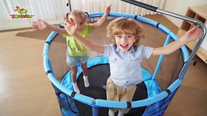 ZCMHAXJ 55" Trampoline for Kids, 440lbs Capacity Indoor & Outdoor Toddler Trampoline, Gifts for Boys & Girls