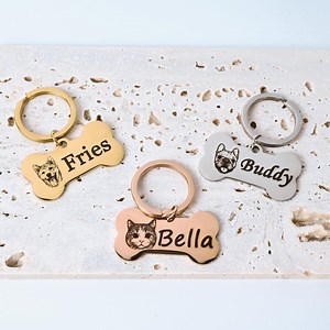 Custom Engraved Dog ID Tag, Bone Pet Name Tag With Phone Number, Personalized Dog Collar Tag, Durable Dog Name Tag - Etsy Australia