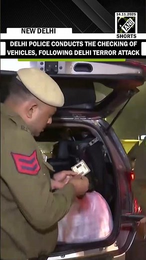 Delhi Police conducts the checking of vehicles, following the terror blast incident