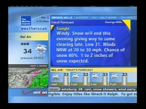 Weatherscan - Baltimore, Maryland - March 6, 2013 - 8:18 am EDT
