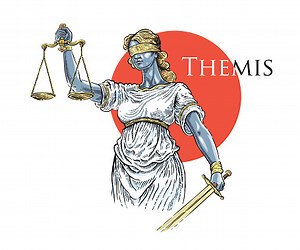 Illustration of the ancient Greek goddess Themis, personifying...