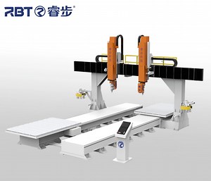 [Hot Item] Glass Robotics 5 Axis CNC Cutting Router with Two Head Tools