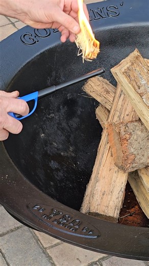 Light up your Goldens' Cast Iron Fire Pit, sit back, relax and chill out! 🔥😎 #goldenscastiron #firepits #outdoorliving #castironcooking | Goldens' Cast Iron