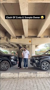 Both Are Scared 🤫 #ashishshokeen #automobile #creta #scorpion #scorpio #roadrage #suv