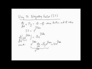 First order ODEs - Integrating factor method