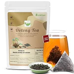 Sirblier Oolong Tea Pyramid Shaped (66 Count) Pack Chinese Tea Bag,Pure Leaf Iced Tea Unsweetened-Pure Tea-Disposable Tea Bags-Hot and Cold Brew Bags