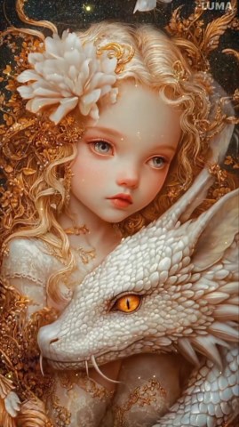 Angela Guaragno on Instagram: "✨ 懶 La delicatezza è l'armatura più forte, capace di conquistare anche un drago. 懶 #dragon #fantasy #aivideo #imaginedwithai"