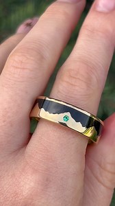 2.2K views | The “Helios” mountain ring with emerald and jet stone ⛰ #customjewelry #mensjewelry #mensweddingring #weddingrings | Staghead Designs | Facebook
