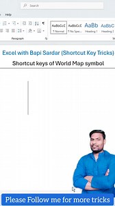2K views | ✅ Computer  Shortcut key tricks | How to Create world  Map symbol in Microsoft Word? #reel #reels #msword #microsoftword #mswordtricks #mswordtips #mswordtutorial #atozexcelshortcuts #shortcuts #viralreels #trending #shorts | learn Excel with Bapi Sardar | Facebook