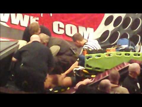 FanView of Wade Barrett injured on Raw medics refs tend to Wade