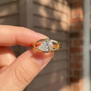 Vintage Openwork Pear Cut Ring: 925 Sterling Silver Certified Moissanite Diamond Weddings Jewelry Gifts - Etsy Canada