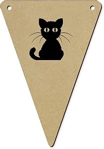 Amazon.com: azeeda 5 x 140 mm. 'gato negro' banderines de madera (bn00037011) : Patio, Césped y Jardín