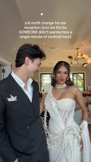 i had him delivering drinks and food every 10 minutes tho lmao | Wedding Reception Outfit