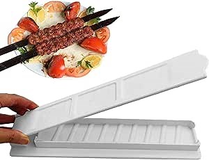 Kebab Maker: Kebab Press for Grill Meat Slicers Manual Kebab Mold Kebab Making Box for Kitchen, Outdoor BBQ Kofta Maker, Kebab Making Tool for Traditional Turkish Kebabs,Kebab Machine (White)