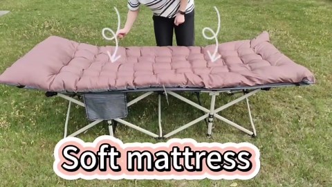 XXL Camping Cots Oversize Sleeping Bed with Comfortable Mattress Extra Large Camping Bed for Adults Cots Include Carry Bag for Adults Portable Folding Cots Easy to Set Up Nap Office Indoor Vacation