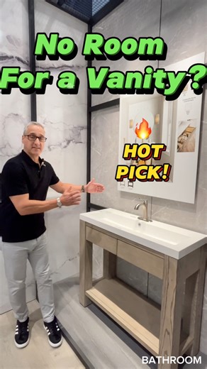 10K views · 14 reactions | No Room, No Problem. This Vanity Fits Where Most Vanities Won’t. Plus it comes in different sizes and colors to to fit your bathroom renovation project perfectly. #vanity #bathroom #remodeling #homeomprovement #reels #trending | Interior Trend Inc. | Facebook