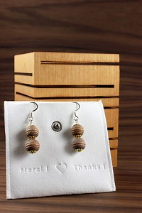 Earrings Made of Colored Wooden Beads With Golden Ornamentation. Unique Model in Limited Quantity! - Etsy UK