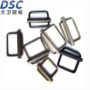 [Hot Item] Textured Slider Leather Craft Hardware Adjusting Straps Tape Stretcher with Brake Passage Belt Buckle