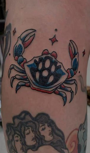 American Traditional Crab 🦀 #bangkoktattoo #tattooideas #americantraditionaltattoo #oldschooltattoo