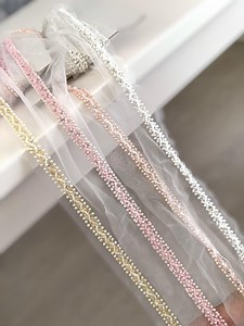 Hand Embroidered Pearl & Sequin Bridal Trim | Beaded Lace Border - Etsy UK