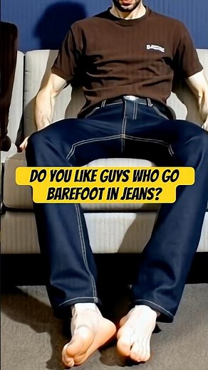 Barefoot in jeans. #malefeet