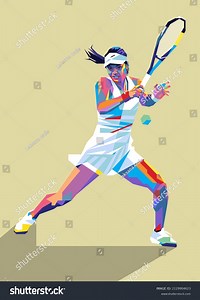 Woman Tennis Player Pop Art Vector Stock Vector (Royalty Free) 2129904623 | Shutterstock