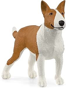 Schleich Farm World, Cute and Realistic Dog Toy Animals for Boys and Girls, Bull Terrier Dog Figurine, Ages 3+