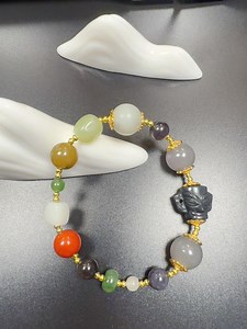 Natural Nephrite Multi-gem Bracelet With Hand-carved Bead | Artisan Jade Jewelry - Etsy Australia