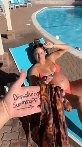 Giving my pregnant wife a dissolving swimsuit 🤯 I prank my wife with a dissolving swimsuit and she has no idea! #baby #couple #family #pregnancy #funny #viralvideoシ #prank | Jamie and Blake