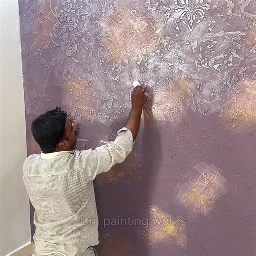 29K views · 508 reactions | interior Wall Texture design Painting | Om painting works | Facebook