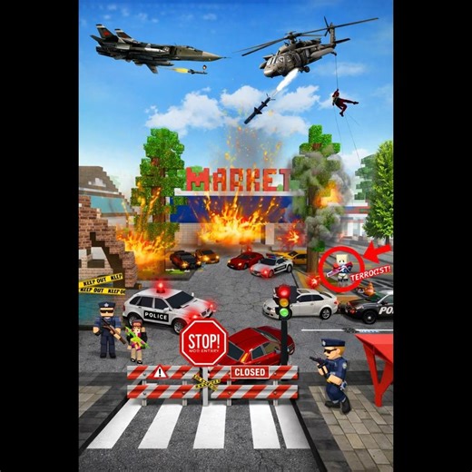 Helicopter Attack 🔥😱- School Party Craft #partycraft #attack #minecraft#roblox #market