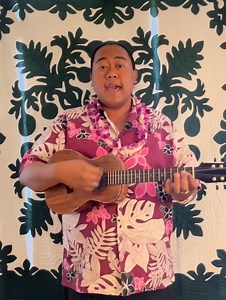 MAKUA | MELE HAWAIʻI | 2ND PLACE E hoʻomaikaʻi iā Makana Arce for his beautiful rendition of “Pua ʻIliahi” by Bill Aliʻiloa Lincoln. Makana shares a deep connection to the mele he chose, drawn to the line, “E please mai hoʻi ʻoe ke aloha ʻOi ai ʻana ua meha,” which he says “speaks to the feeling of unreturned love, something many of us can relate to.” He was also moved by the mele’s melody and the opportunity it gave “for vocal expression, allowing me to enhance the kaona within each verse.” Thr