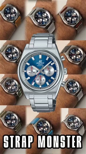 Watch and More India on Instagram: "Strap attack mode: ON! Casio Edifice EFB-730D proves it's a true strap monster! From classy metal bracelet to sleek leather, this 20mm lug legend wears it all like a champ. Which combo is your favorite? Drop it in the comments!" #CasioEdifice #StrapMonster #WatchStraps #EFB730D #ChronographStyle #WatchGameStrong #StrapSwap #WristCheck #WatchFam #EverydayCarry #WatchMods #20mmLugs #StrapExperiment #CasioLove #TimeToStyle"