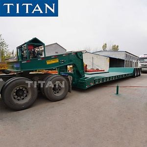[Hot Item] 80ton Tri Axle Detachable Hydraulic Goose Neck Lowboy Semi Trailer